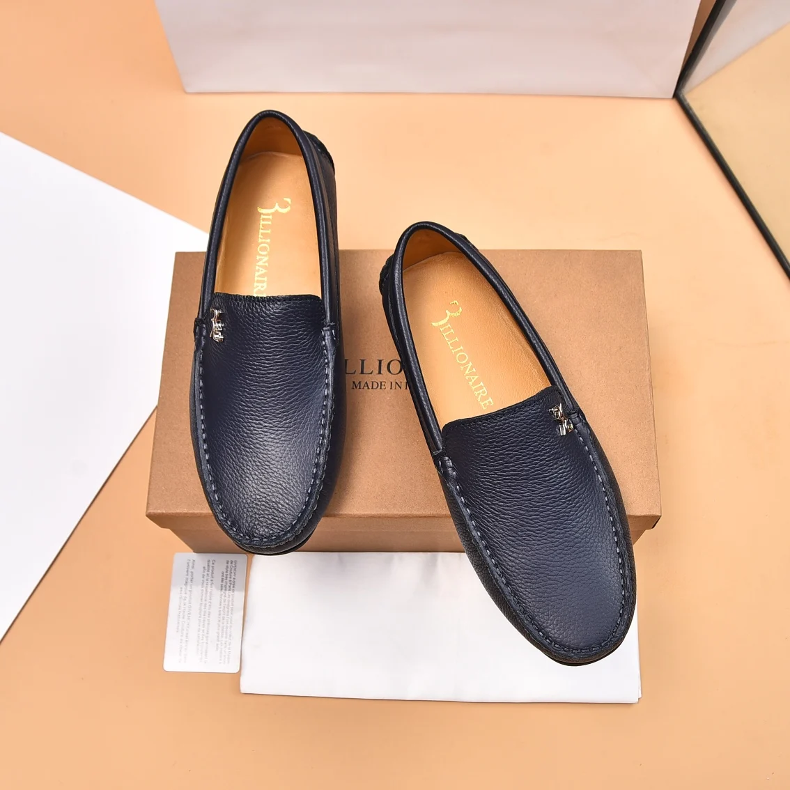 SIJITONGDA men's boutique casual shoes litchi grain calf leather comfortable sheepskin inner rubber sole fine workmanship 39-46
