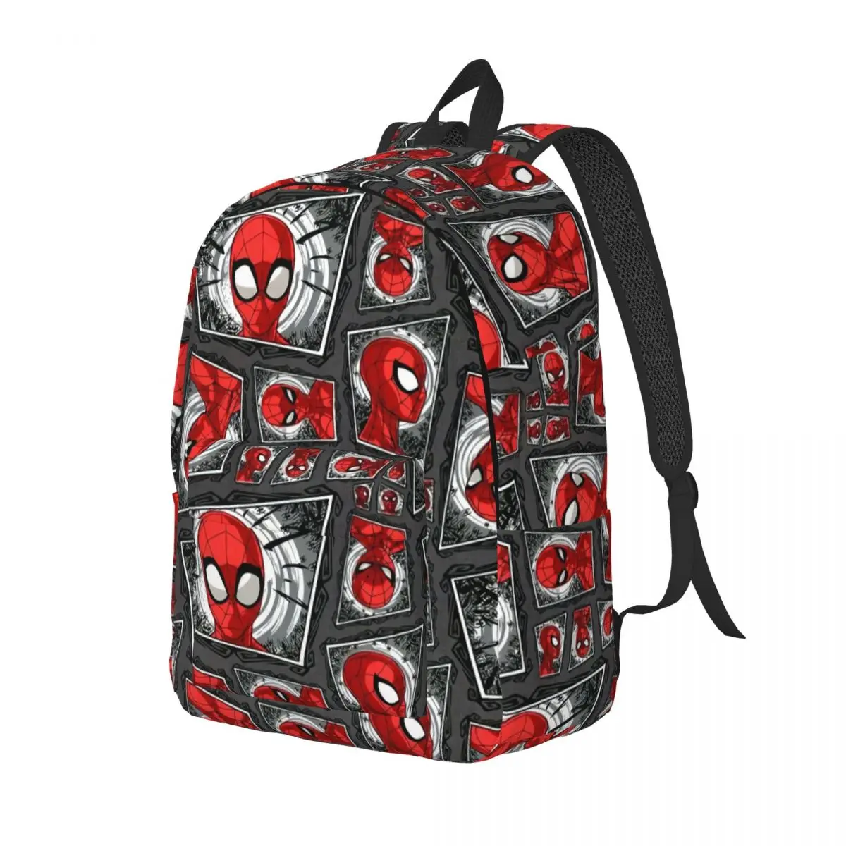 Custom Spider Man Heads Collage Canvas Backpacks for Men Women School College Students Bookbag Fits 15 Inch Laptop Bags