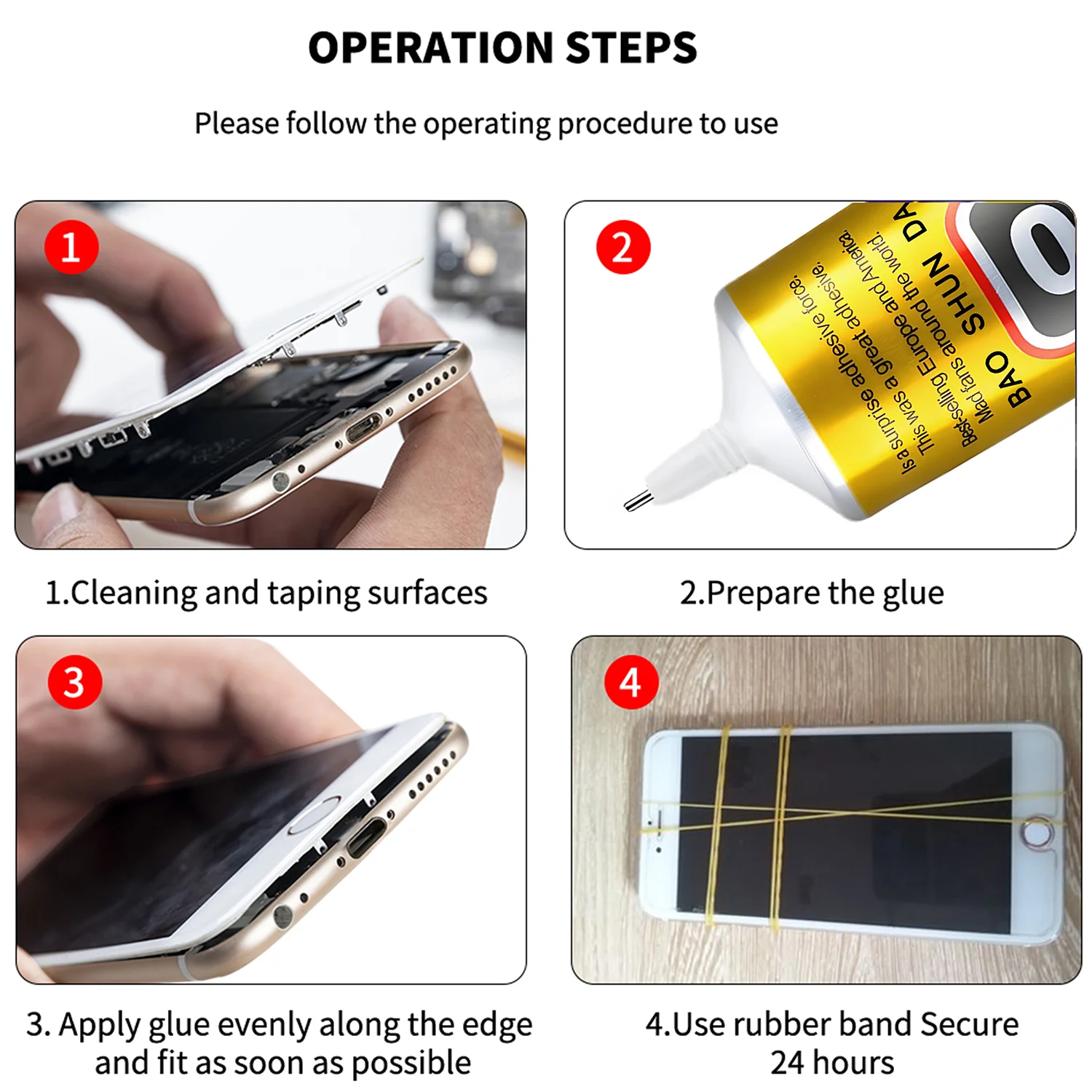 15ML 25ML 50ML 110ML B-7000 Clear Contact Phone Repair Adhesive Universal Glass Plastic DIY Glue Black T7000 with Precision Applicator Glue wood,metal DIY transparent adhesive.