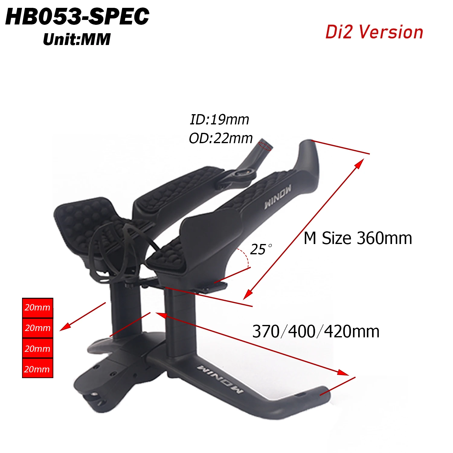 2026 New HB053 Road Bike Triathlon Time Trial Full Carbon Bicycle Rest TT Handlebar 25degree For Aero Extension Bar
