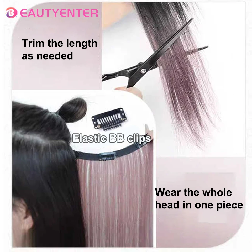 Synthetic Color Hair Pieces Hanging Ear Dye Hair Extensions Color Strips Large area Long Hair Extensions for Woman Daily Use