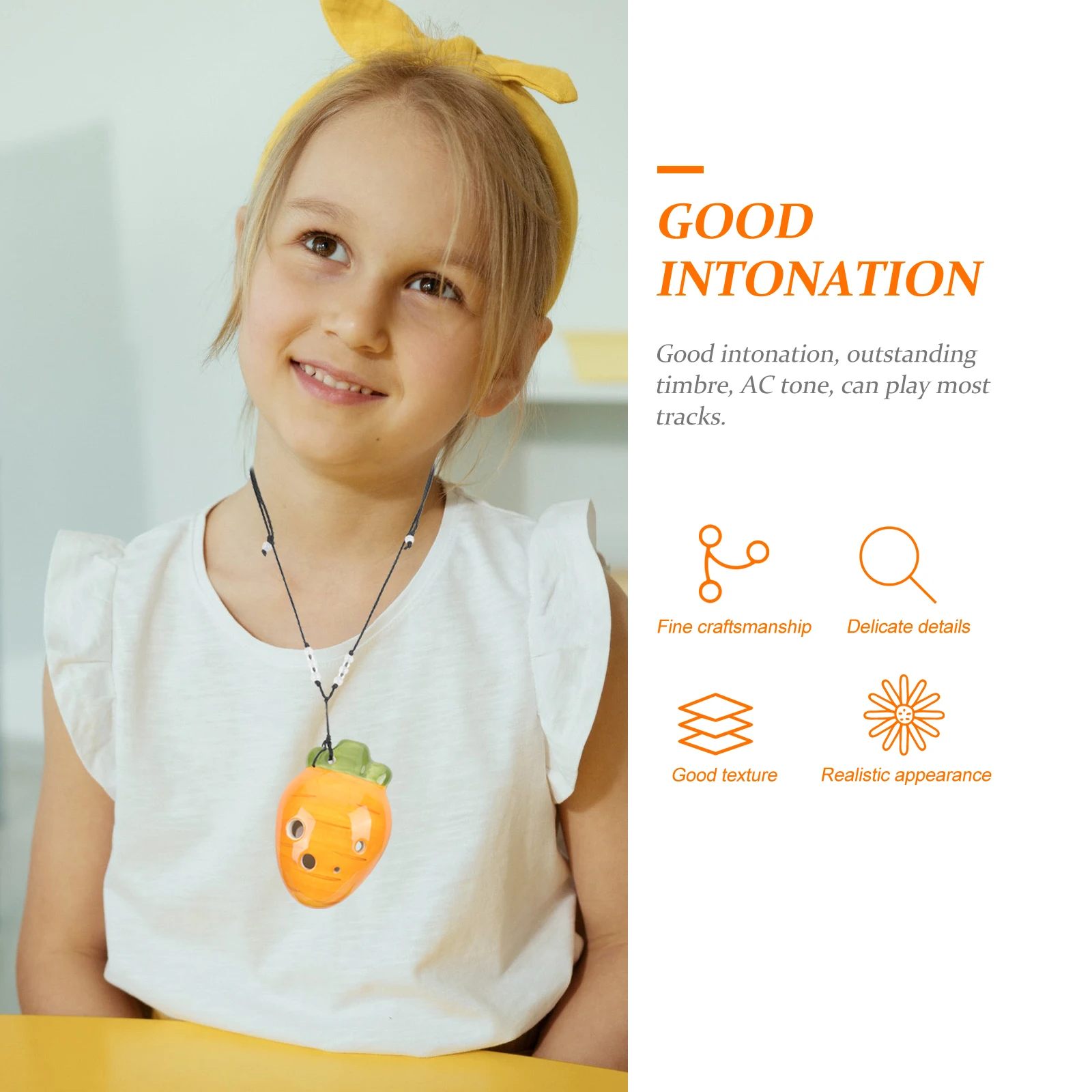 

Ceramic 6-Hole Ocarina Beginner Practice Wind Instrument Durable Easy to Learn Portable Music Lovers Easter Ocarina