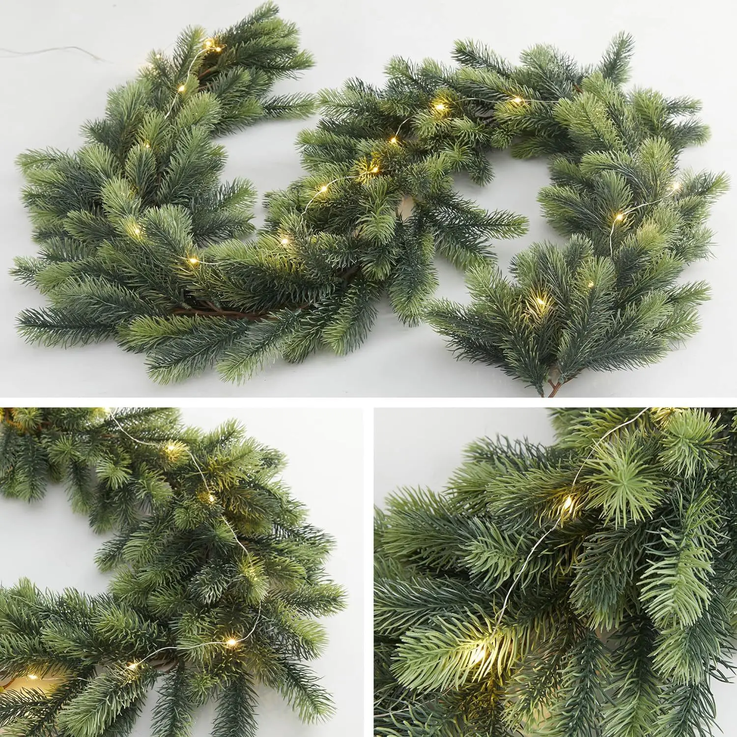 Christmas Garland Artificial Pine Needles Rattan With Pinecone Cone Wreath Garland For Home Table Stairs Christmas Decoration