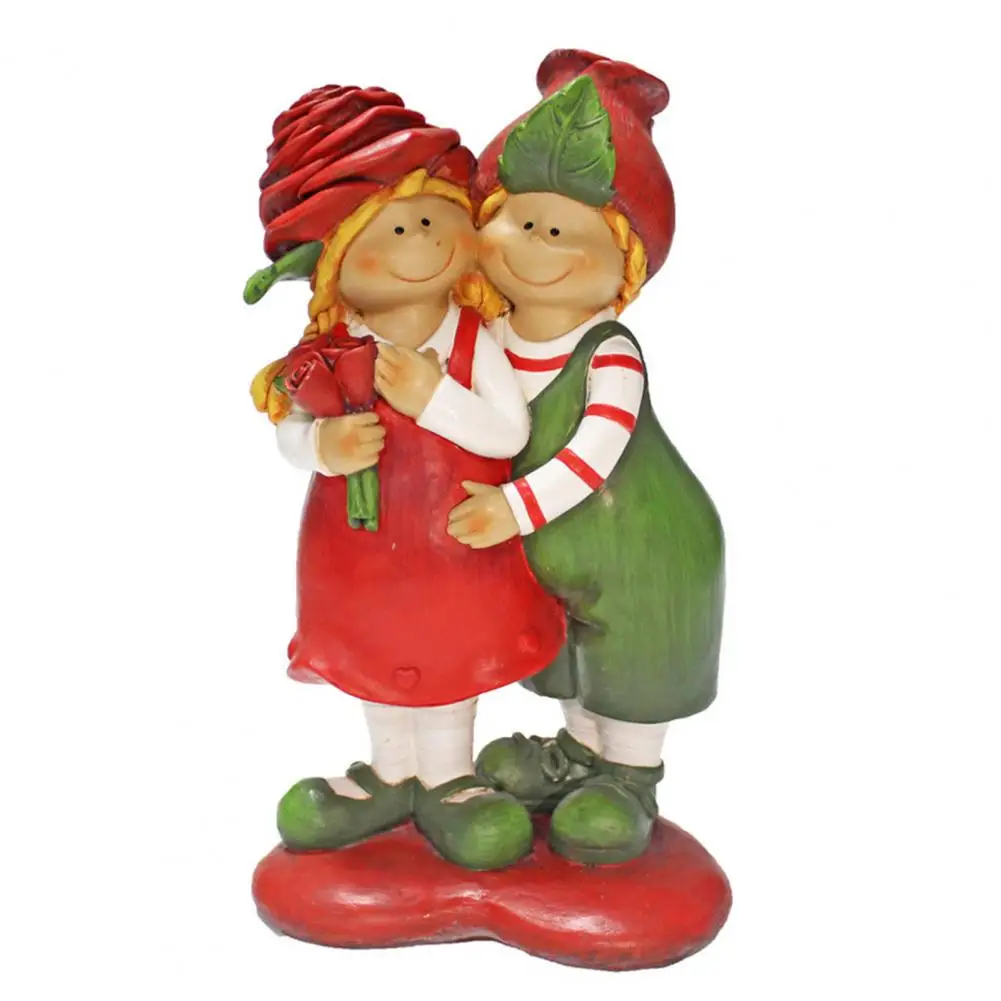 

Durable Resin Figurines Romantic Resin Couple Figurines with Roses for Home Decor Wedding Table Centerpiece Valentine's for Home