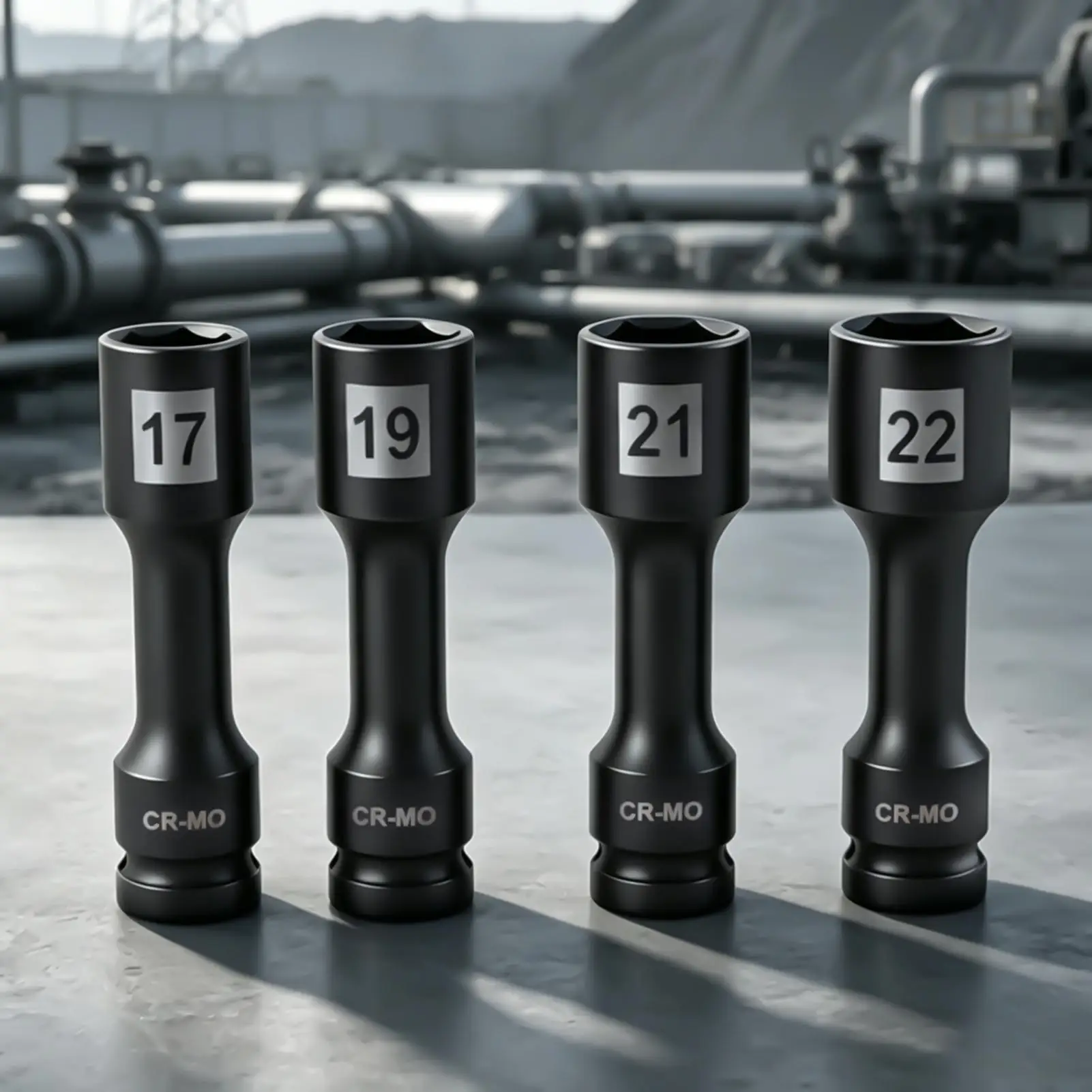 Wheel Socket Set 1/2 Inch Thin Wall Non-Marring Steel Adapter 4-Piece Metric Wheel Tire Nut Sockets For Automotive Truck SUV RV