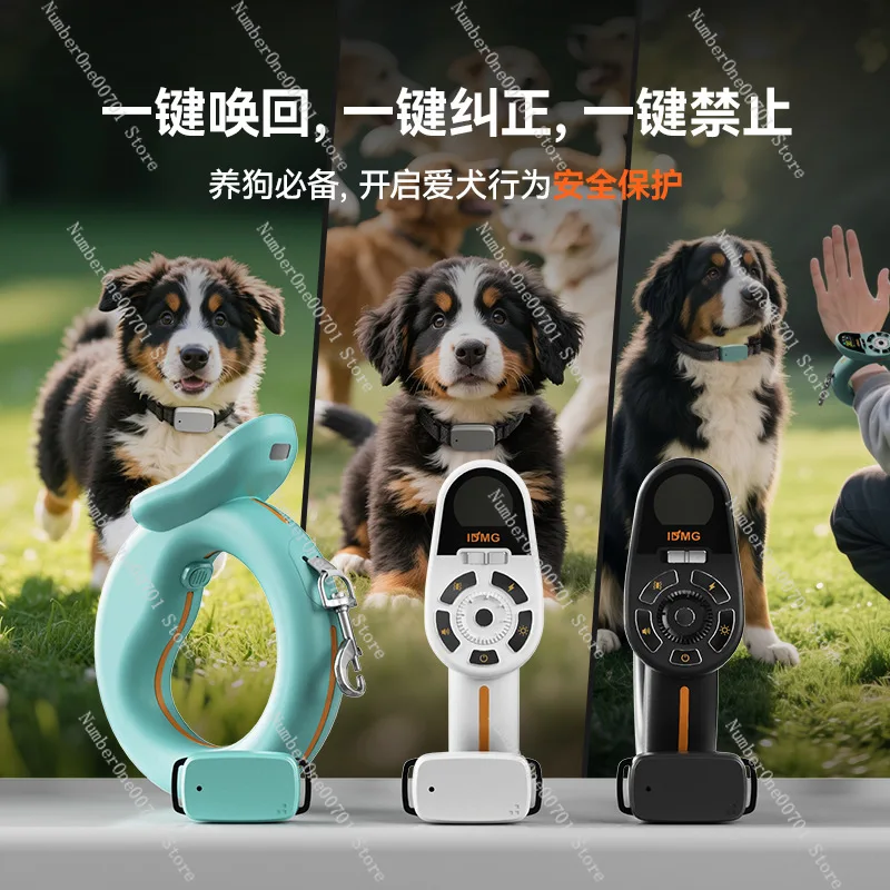Remote Control Retractable Dog Leash, 1000m Smart Telescopic Pet Leash with Anti-Breakaway, 1-Button Control for Training