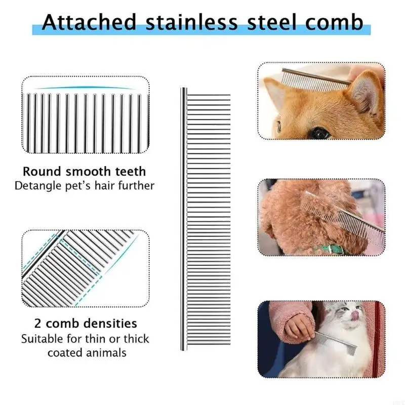 68UC Pet Hair Removal Combs Rake Combs Deshedding Combs Dematting Combs Shedding Combs Dogs Combs Cats Combs Grooming Combs