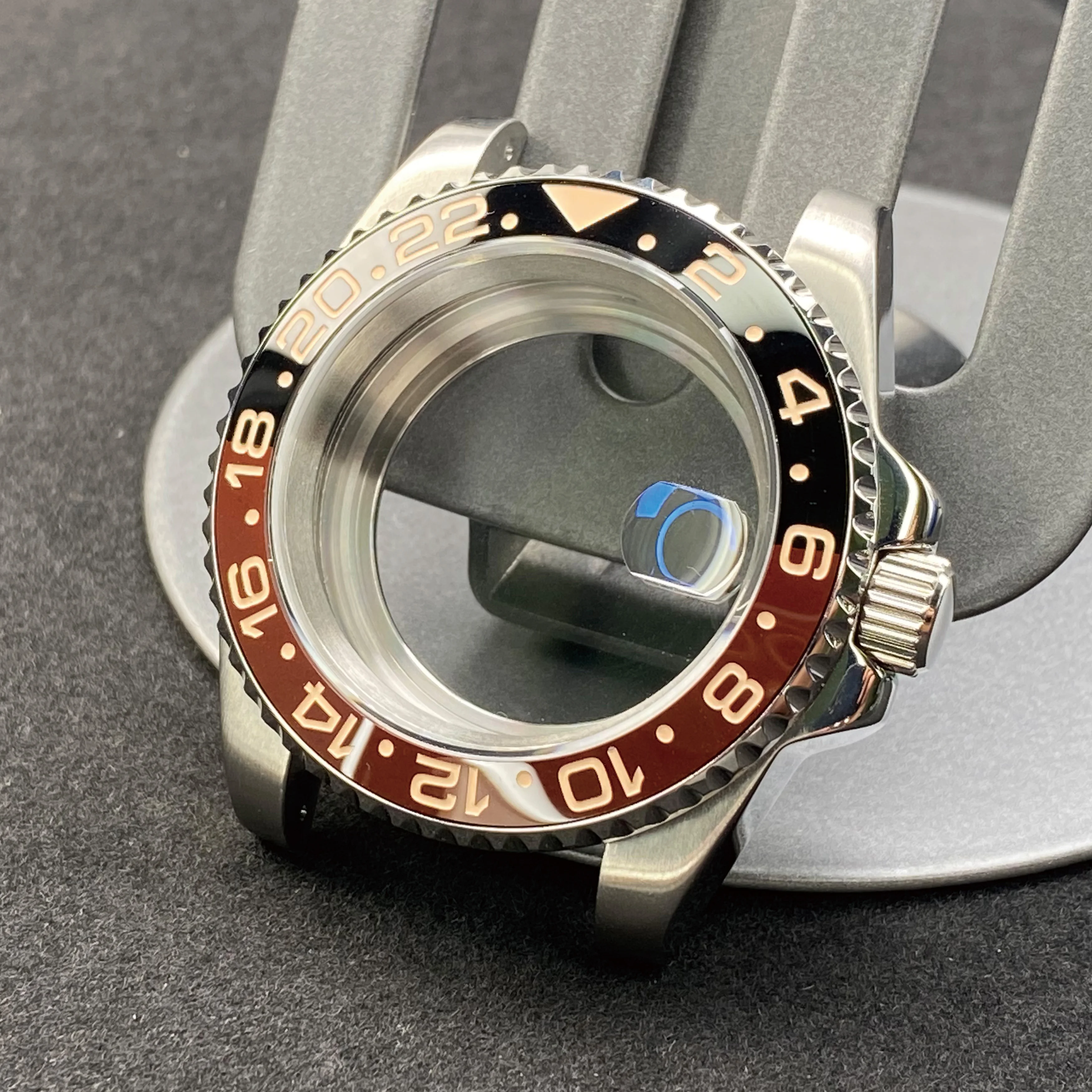 ساعة رجالية 40 ، ساعة سيراميك فرعية/GMT ، بحافة NH34 NH35 NH36 ، علبة من الفولاذ المقاوم للصدأ ، زجاج ساعة شبح المياه الميكانيكية المعدلة