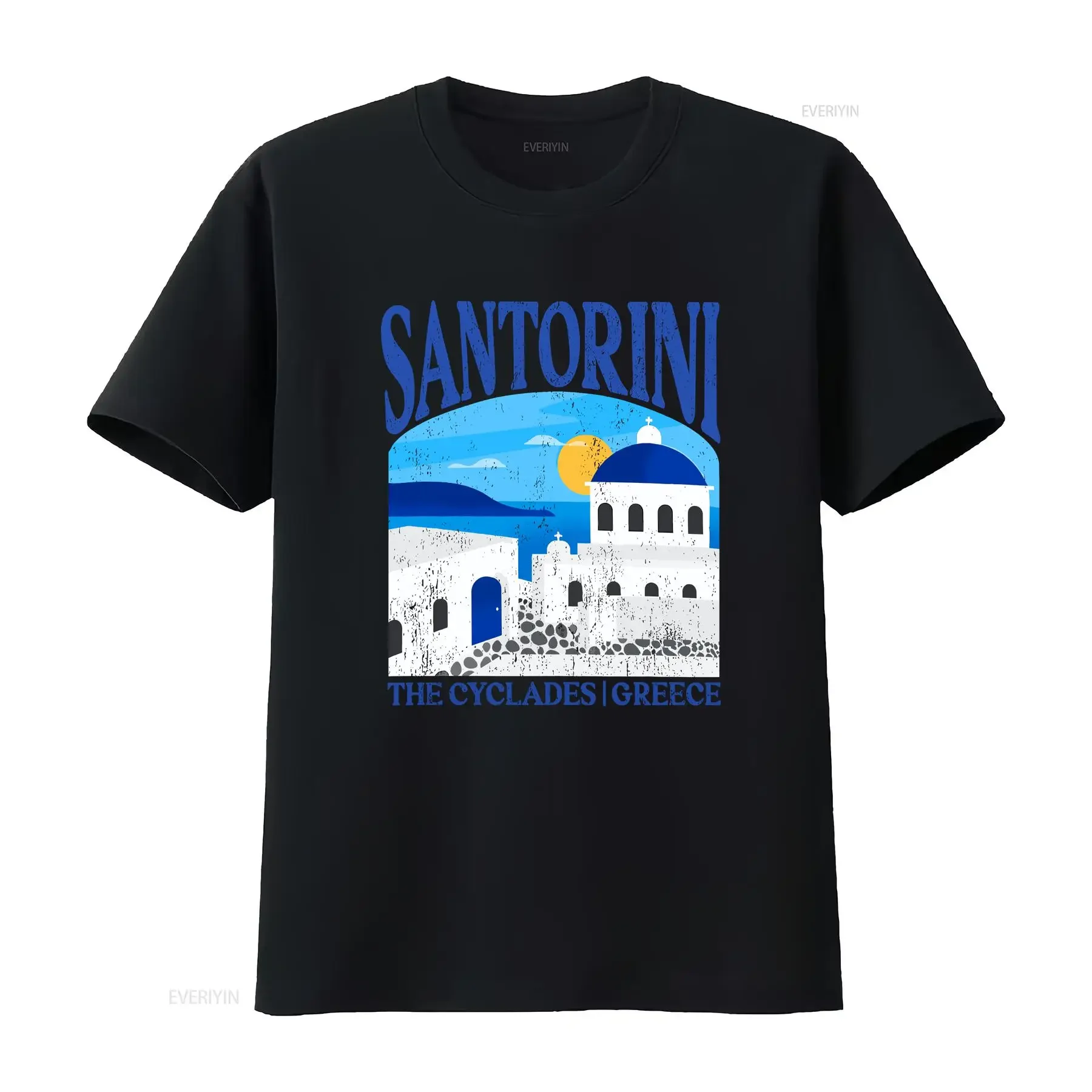 Greece T Shirt Santorini Greek Honeymoon Mykonos Athens Isles long or short sleeves vintage Washed Breathable Stylish Casual