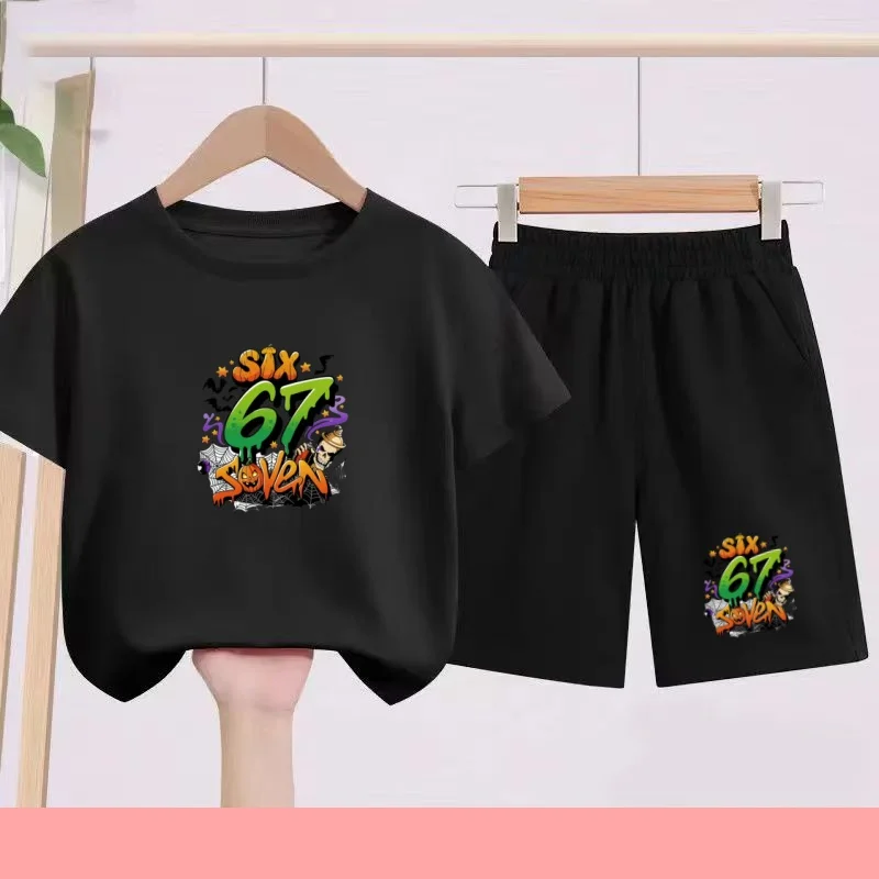 

T Shirt Boy Girl Summer 3-12 Age New Model 2Piece Set Short Sleeve+Shorts Comfortable Breathable 67 Children Sportswear Casual