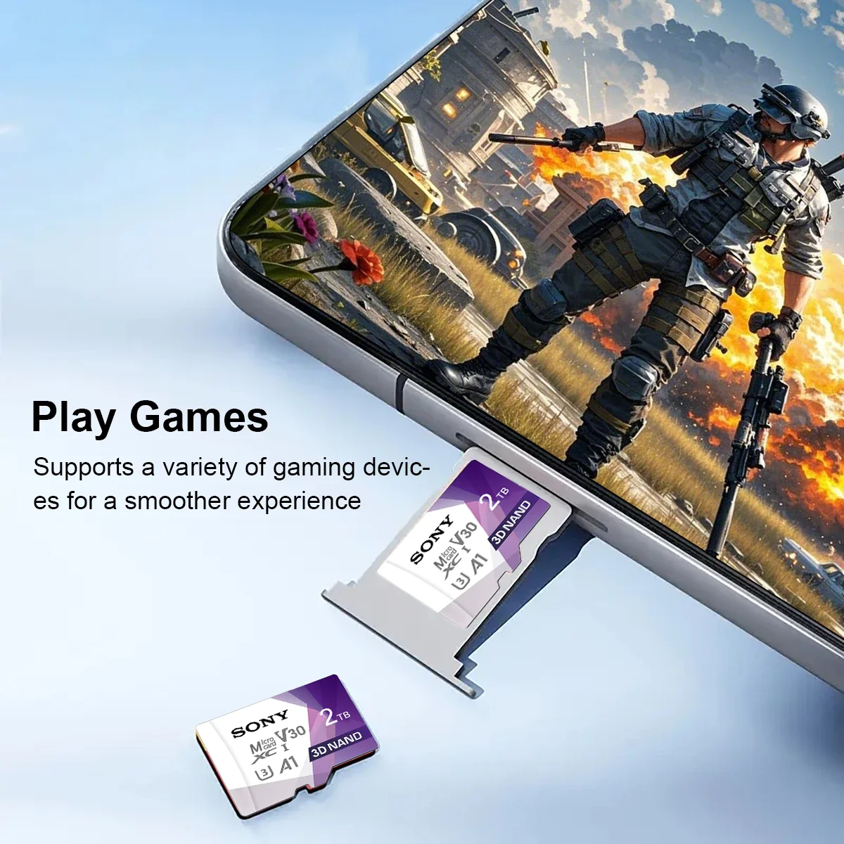 بطاقة سوني 2 تيرا بايت عالية السرعة 1 تيرا بايت/512 جيجابايت/256 جيجابايت/128 جيجابايت TF بطاقة A1 V30 C10 بطاقة ذاكرة لأجهزة الكمبيوتر الهواتف وشاشات كاميرات داشكام #3