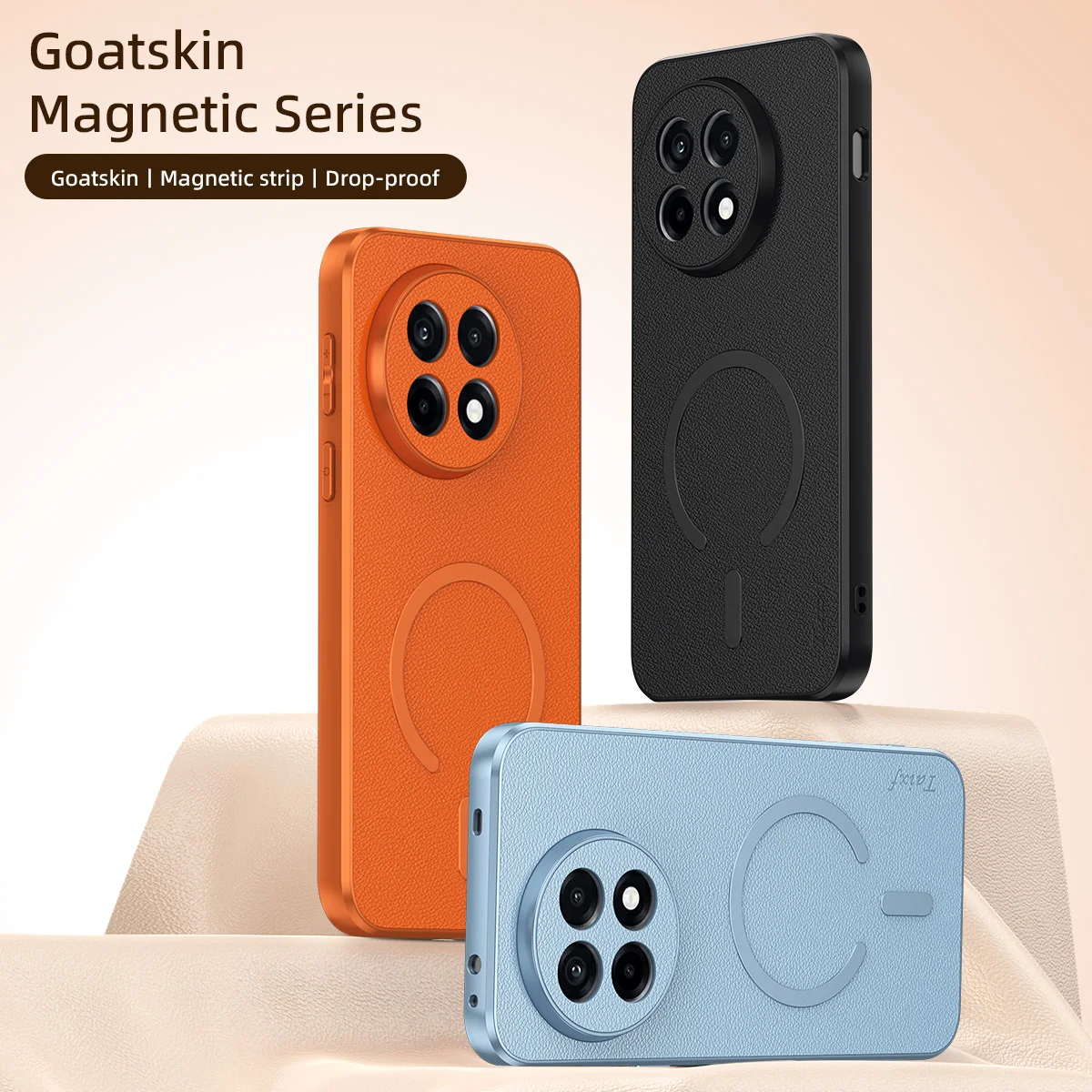 

For Oneplus ACE 5 magnetic wireless charging phone case Vegetable leather Mobile cover Luxury Non-Slip Shockproof Bumper Funda