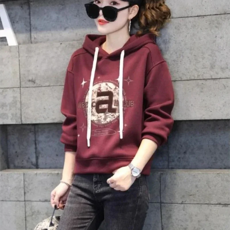 

Graphic Hoodies New In Baggy Kpop Loose Female Top Korean Clothing Y2k Style Aesthetic Novelty E Coat Women's Hooded Sweatshirts