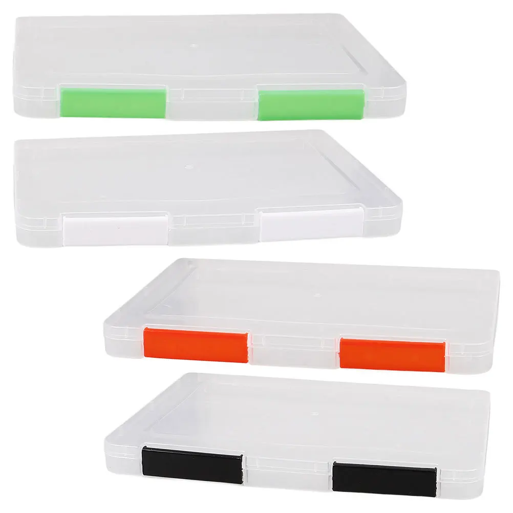 

4Pcs Transparent Plastic Document Box A4 File Organizer Paper Storage Stackable Portable Office School Use File Storage