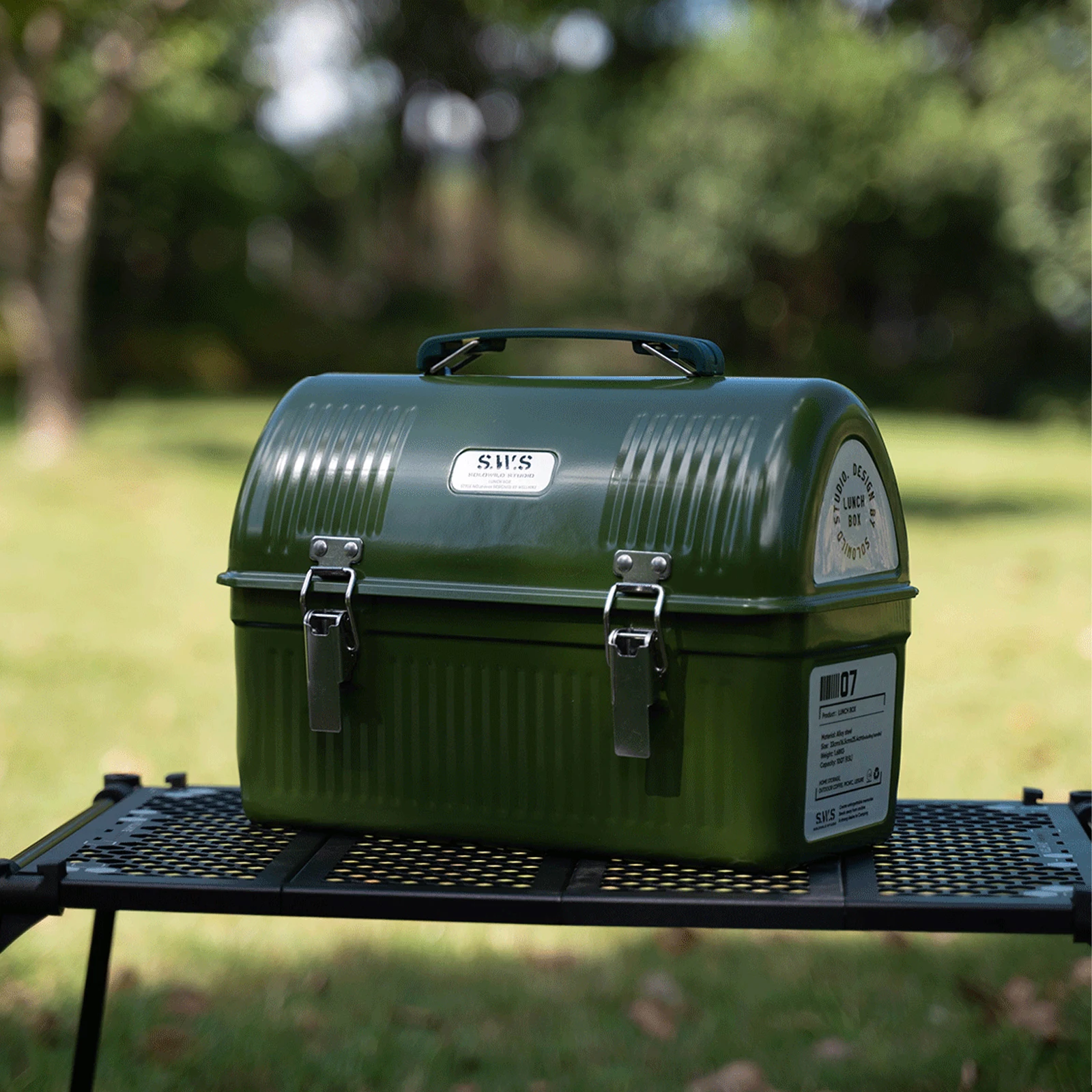 

Lunch Box with Handle and Latch Vintage Metal Lunchbox Retro Metal Containers for Office Picnic Hiking Beach