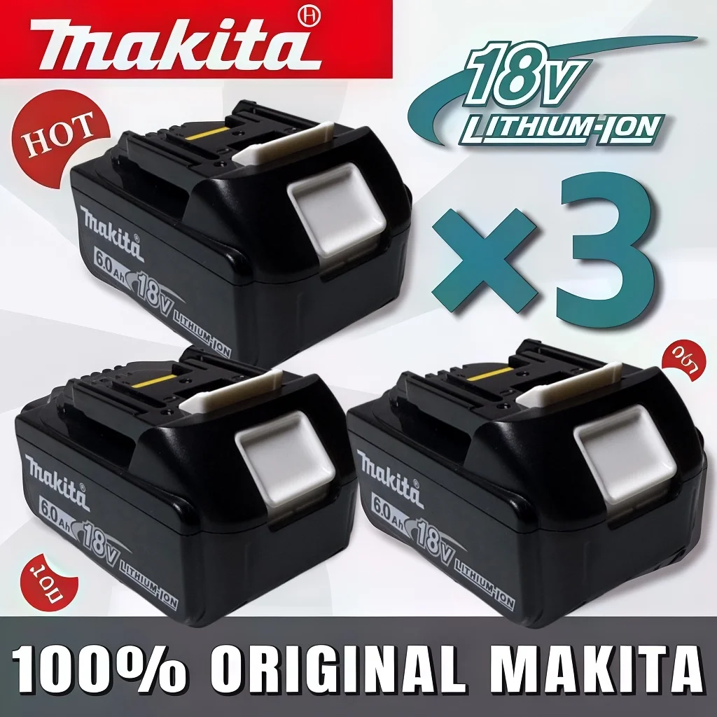 18 Volt 6Ah Genuine Makita Battery & Charger Combo, Replacement Pack Suitable For BL1850B BL1840B Electric Power Tool