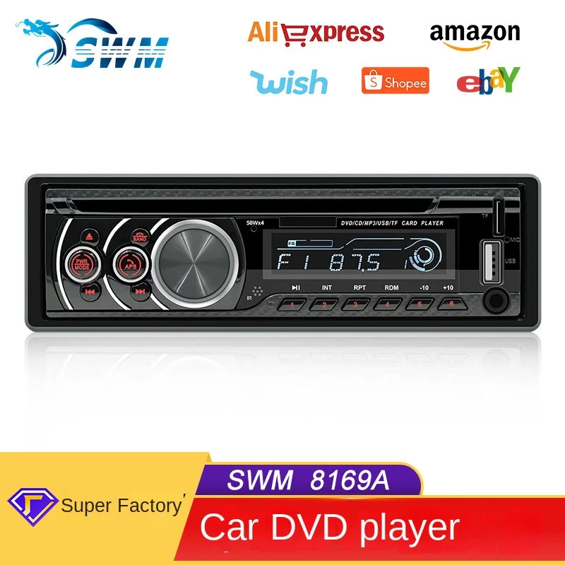 8169A New Car Audio CD/DVD/VCD Player With Bluetooth MP3 U Disk & Radio Host Dashboard Placement 1-Year Warranty