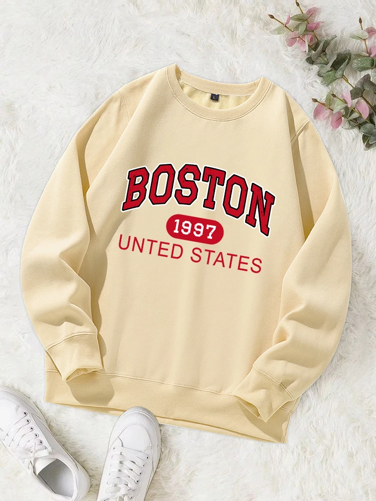 Boston 1997 United States Printing  Hoody Men Simple Oversize Sweatshirt Street Soft Comfortable Hooded Autumn Warm Tops Male