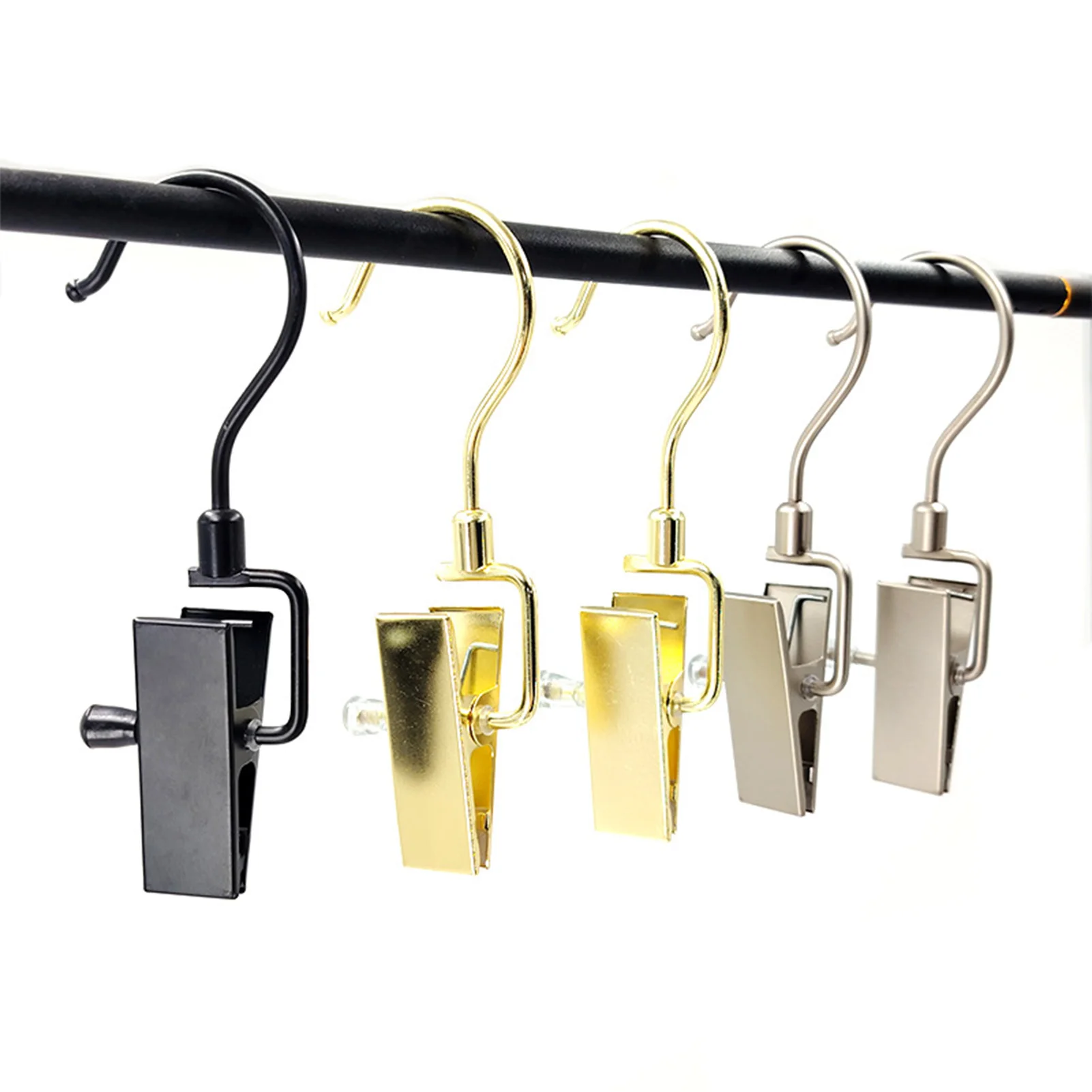 

Clothes Storage Hooks Rotatable 3-hook Non-slip Sock Clips For Pants Ties Hats Space Saving Anti-wrinkle Wardrobe Organizer