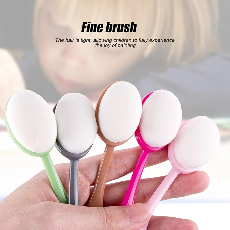 5 Pcs Craft Ink Blending Brush,Crafting Ink Background Blender And Stencil Brush,With Color Coded Handle