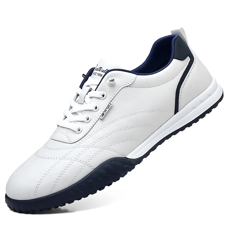 

Новинка 2026: Мужские кроссовки для гольфа бело-бежевого цвета, дизайнерские тренировочные кроссовки для гольфа, мужские кожаные прогулочные туфли