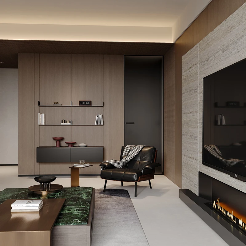 

Customized Modern Minimalist Style High-End Living Room Furniture TV Cabinet & Coffee Table for Apartments and Villas