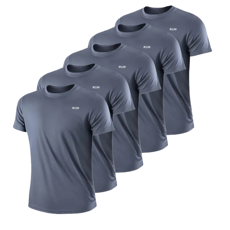 5pack Men's Quick Dry Workout T‑Shirt Breathable Lightweight Sports Short Sleeve Tops For Jogging Gym Running Fitness Training