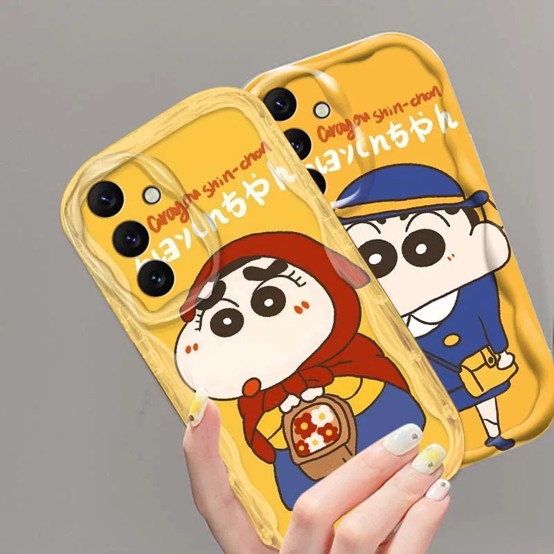 C-تلوين شين تشان الأصفر لسامسونج A73 A72 A71 A56 A55 A54 A53 A52 A51 A32 A36 A26 A25 A13 A14 5G موجة النفط جراب هاتف #2