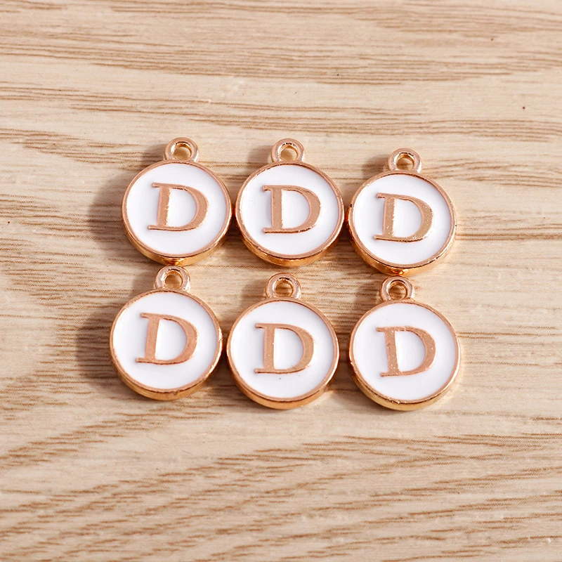 10 teile/los 12*15mm A-Z Brief Emaille Charms für Schmuck Machen Anhänger Halsketten Ohrringe DIY Handgemachte Armbänder handwerk Liefert – Detail 6