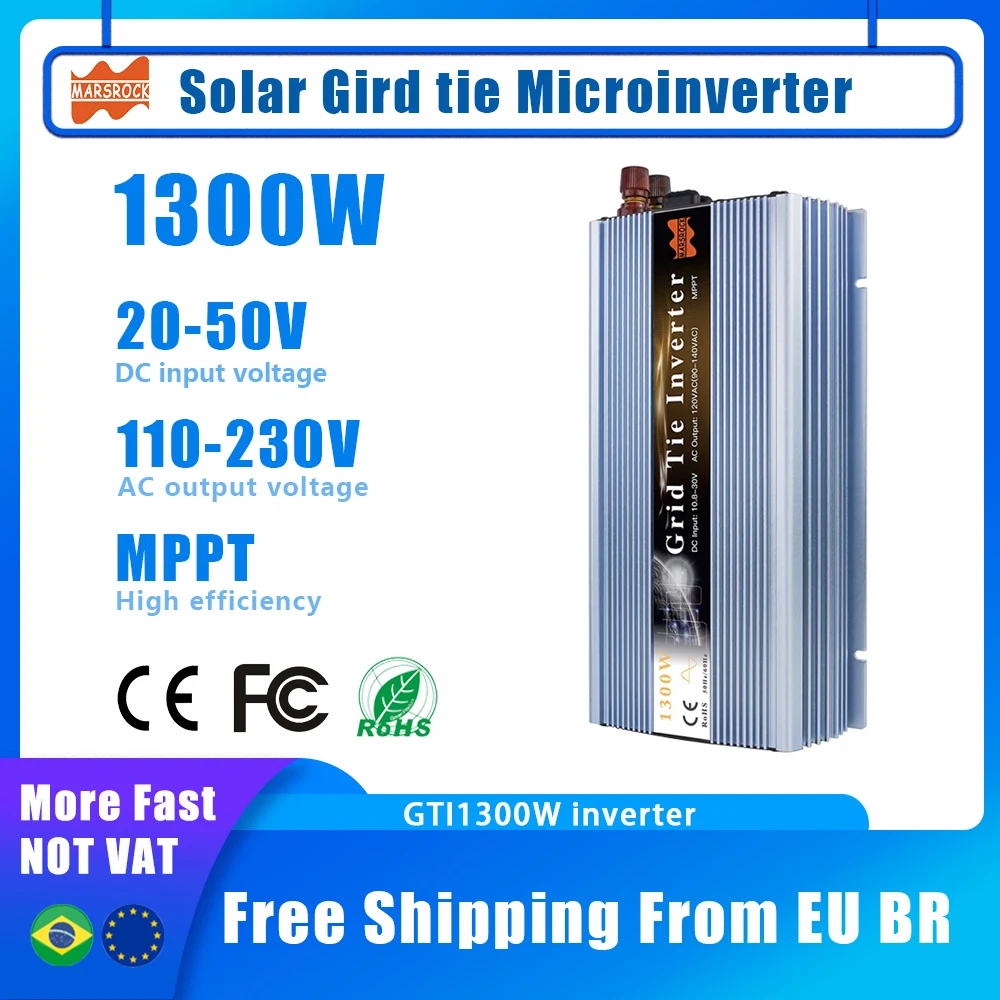 1300W Grid Tie Micro solar inverter 18V 30V 36VDC Max1500W Solar or Wind Power input AC 110V 220V MPPT Microinverter EU US Plug