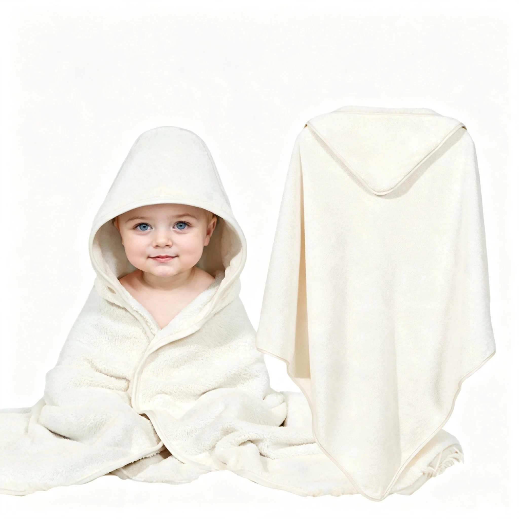 Baby and Children's Bath Towels Newborn Hugs Wrapped Towels Coral Fleece Blankets Solid Color Bath Towels