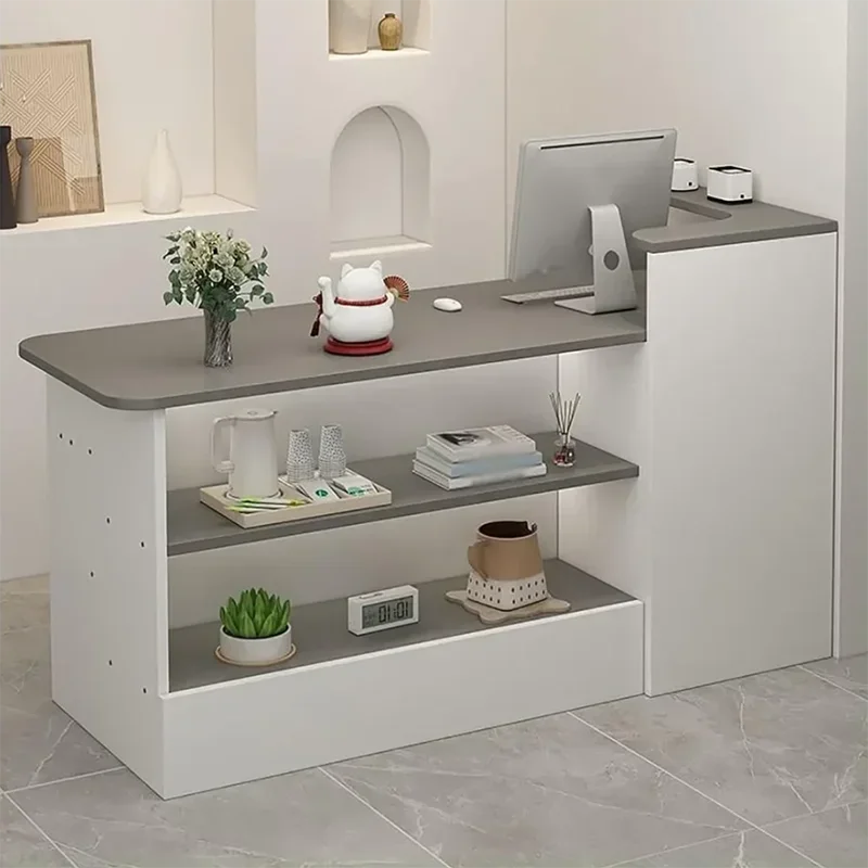 Retro Reception Salon Promotional Table Front Desk Counter Clothes Executive Office Furniture Store Luxurious