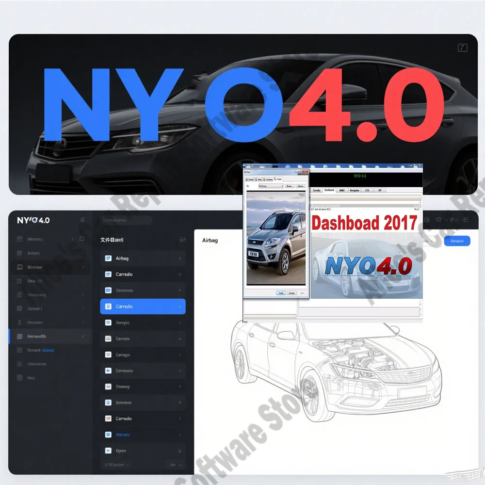 

2017 Version NYO 4 obd2 scanner Full Database Airbag+Carradio+Dashboard+IMMO+Navigation Auto Data Repair Software Car Radio NYO