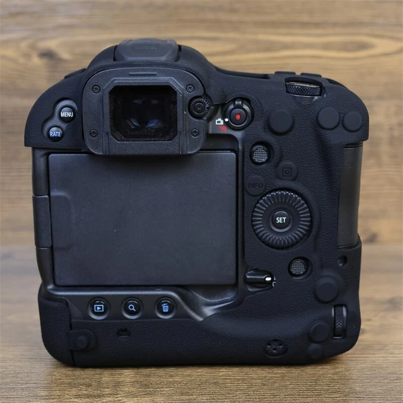 

Camera Bag Soft Silicone Armor Skin Case Protective Body Cover ,For Canon EOS R3 + Tempered Glass LCD Protective Film