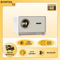 BYINTEK  T5 Wifi 6 Projetor Office Home Theater  Projectors Android Full HD 1080P projecteur 4K 1000 ANSI Lumens projecteur
