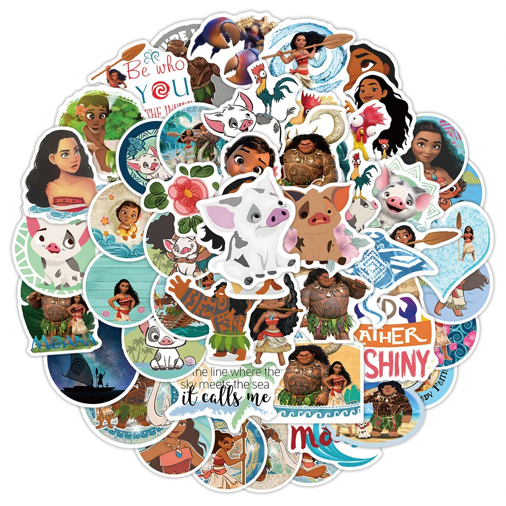 10/30/50/100pcs Disney Anime Movie Moana Stickers Cute Cartoon Graffiti Decals for Kid Toy DIY Suitcase Helmet Car Funny Sticker - Image 3