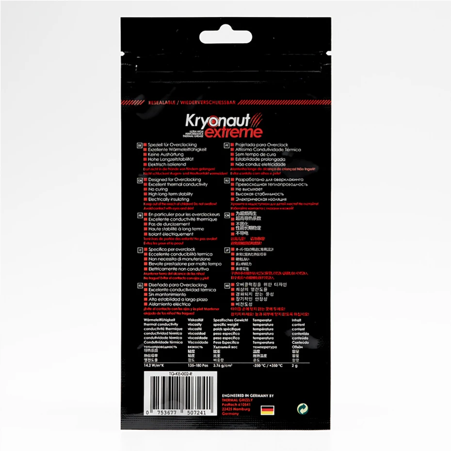 Thermal Grizzly Kryonaut Extreme 14.2W/mk Cooling Paste PC CPU GPU Processor Heatsink Large Capacity Compound Silicone Grease