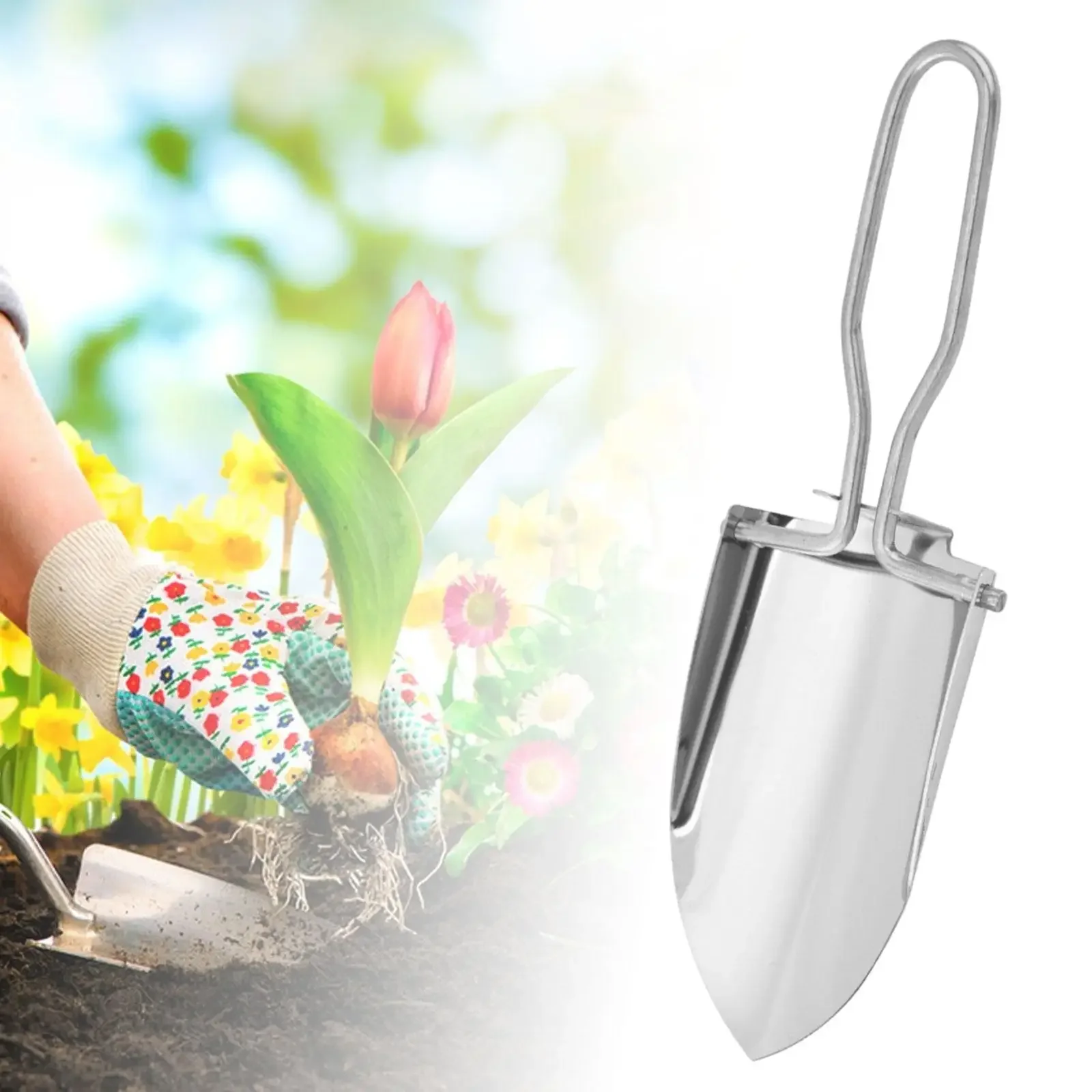 Gardening Shovel Portable Spade Metal Tool Handy Collapsible Comfortable Folding Trowel Mini Shovel  Traveling Outdoor