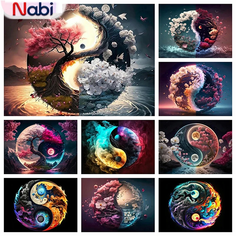 

Nabi Full 5D Tree Diamond Embroidery Fantasy Landscape Picture Acrylic DIY Moon Painting Tai Chi New 2026 Mosaic Kits Wall Art