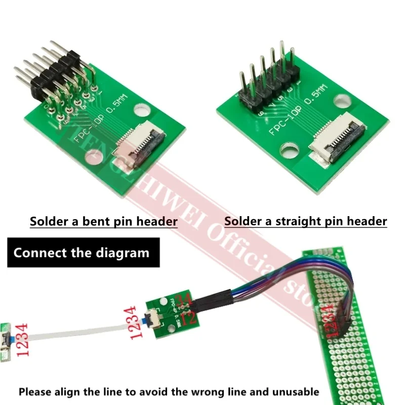 5 шт., плата адаптера FFC/FPC 0,5 мм-10P до 2,54 мм