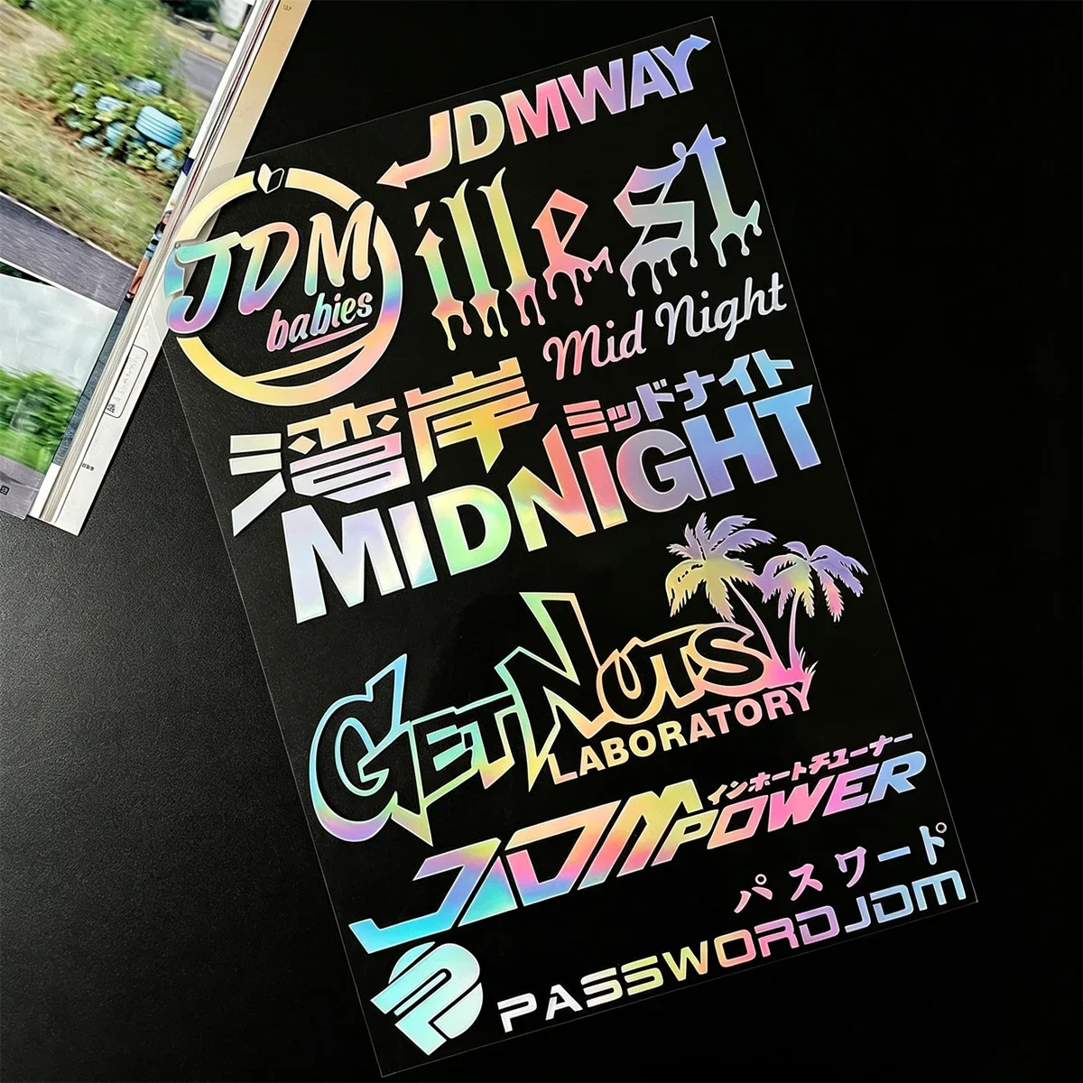 JDM Style Motorcycle Stickers Set Moto Bike Scooter Helmet Rear Box Body DIY Reflective Decor Waterproof Vinyl Accessories Decal