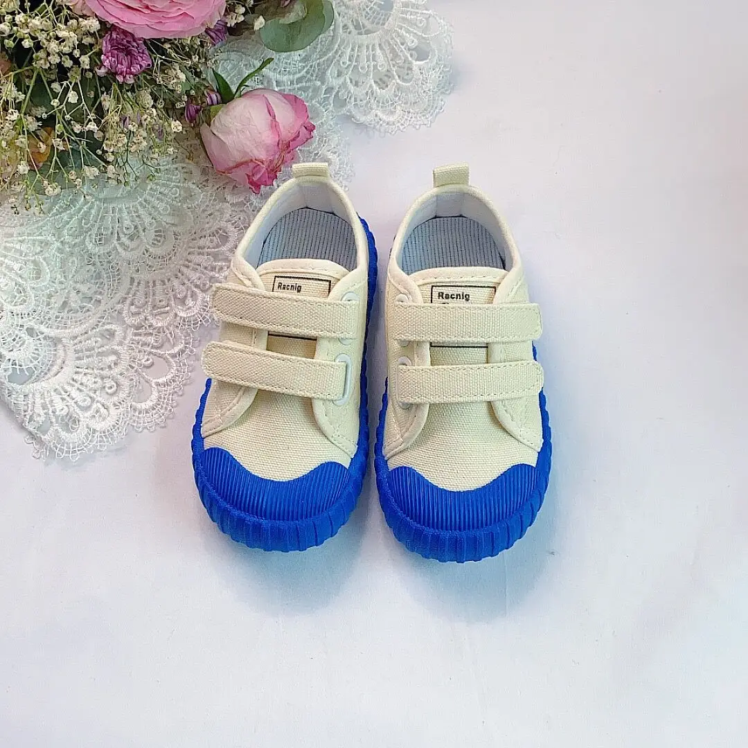 Children Canvas Shoes Baby Soft Indoor Shoes Boys Girls Low-top Caual Shoes Kids Candy Color Hook Shoes