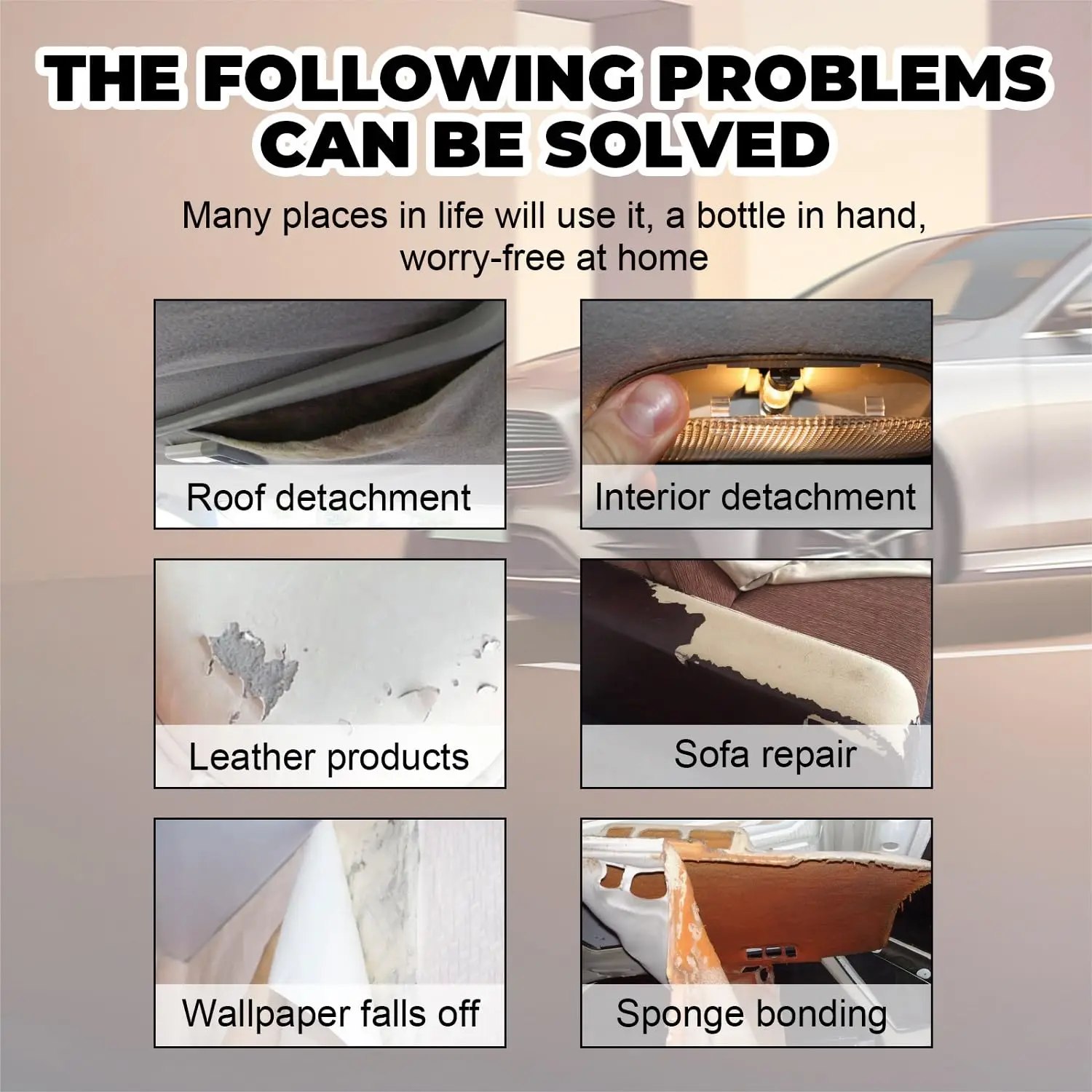 1/2PCS Car Headliner Repair Adhesive - Upholstery&Roof Liner Quick Fix Glue&Strong Bond for Fabric,Automotive Interior Adhesive