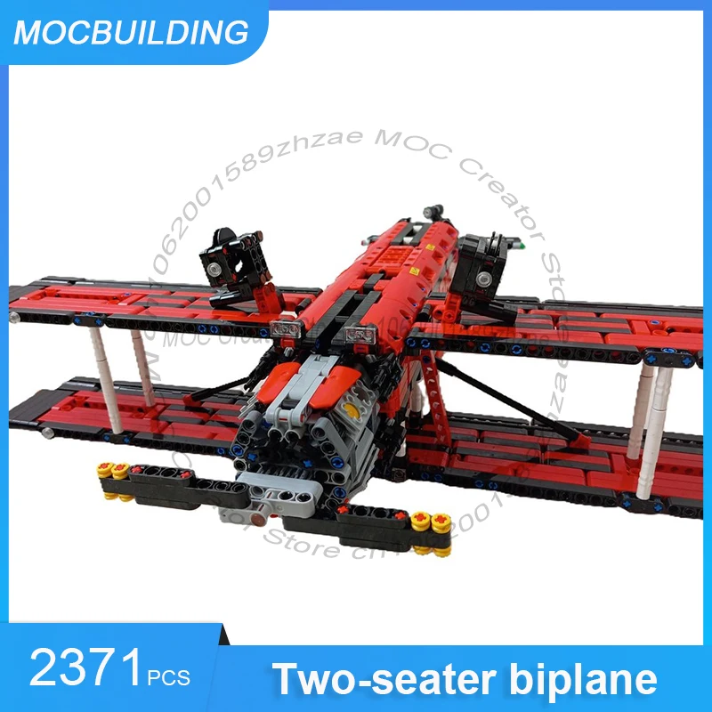 Bloques de construcción MOC biplano de dos plazas DIY montar ladrillos modelo de avión creativo colección de transporte juguetes regalos 2371 Uds