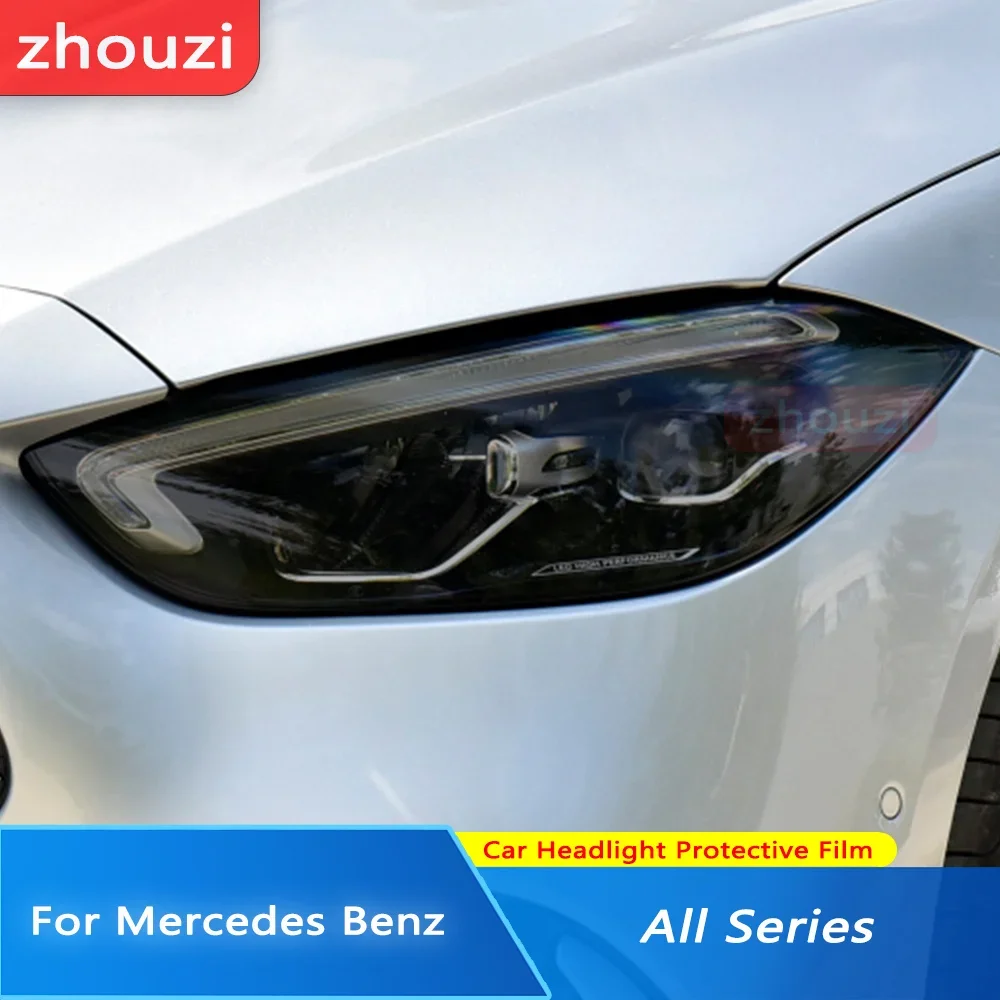 

Автомобильная легкая пленка дымчато-черная наклейка из ТПУ, защитная пленка для фар автомобиля для Mercedes Benz W177 W176 W205 W206 C117 C253 W213 W218