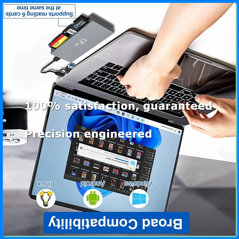 6 Cards At the Same Time Read /MS/SD/TF/XD/Cfast Camera Card Reader Mobile Phone Tablet Memory Card Reader-DTB3