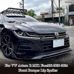 For Volkswagen Arteon R MK1 Facelift 2020 - 2024 RS Style 4Pcs Front Bumper Lip Chin Spoiler Splitter Canards Bodykit Tuning