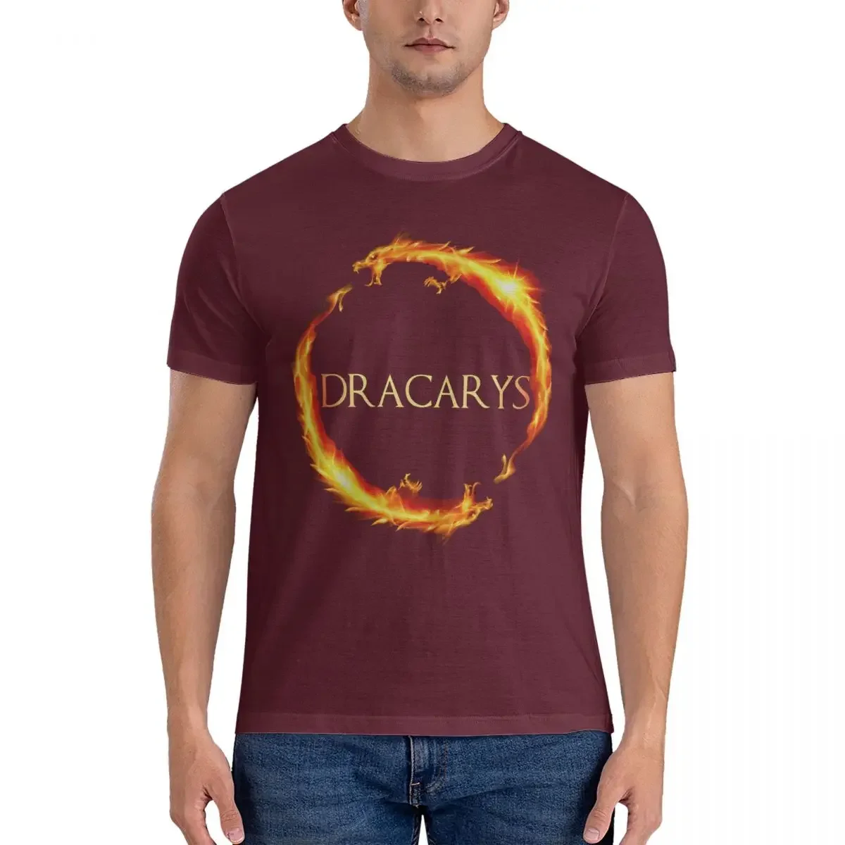 2024 Game of T-Thrones 100% Cotton Clothes Fashion Short Sleeve Round Neck Tee Shirt Printed T-Shirts Men D-Dracarys T Shirts