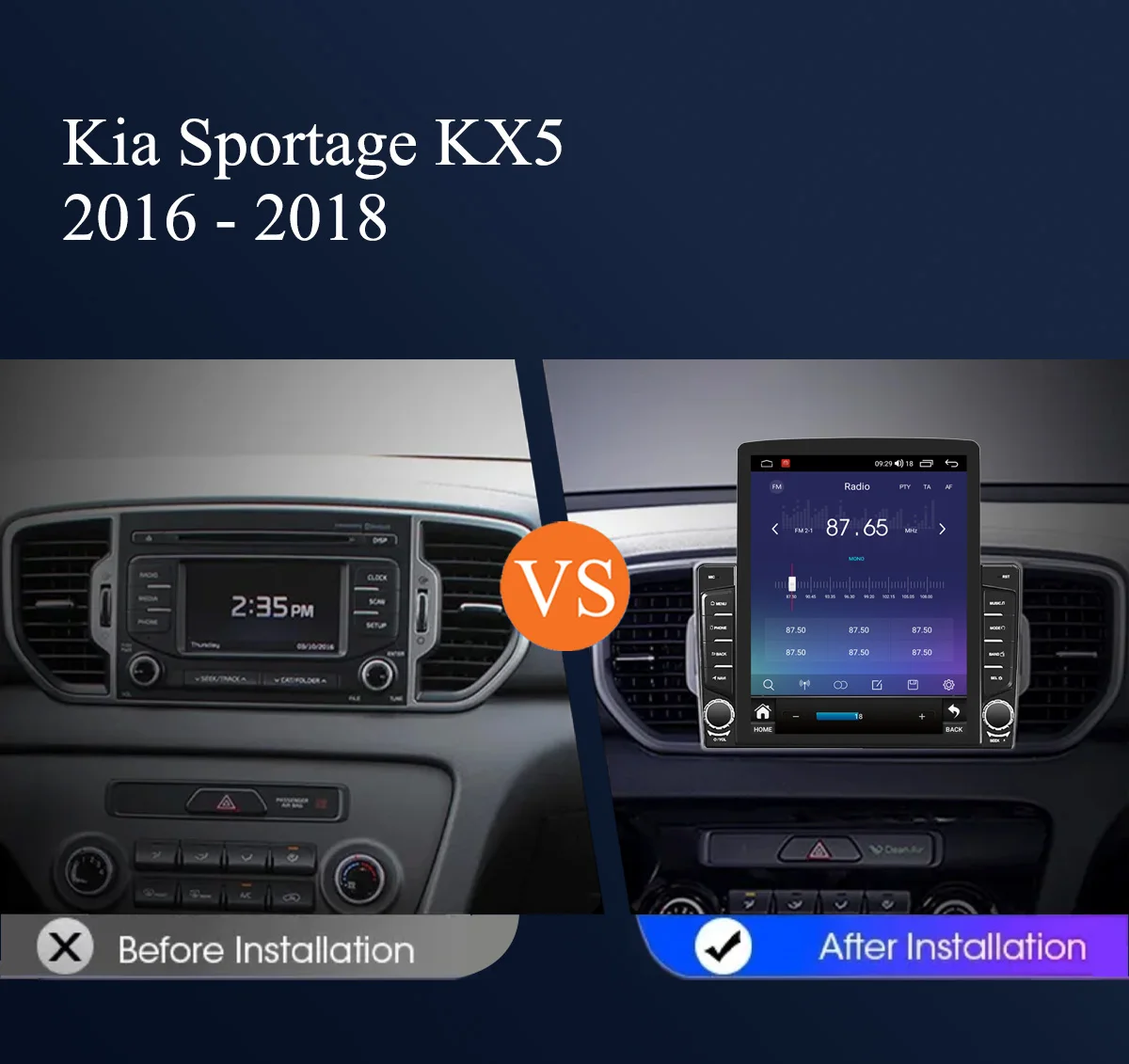 9.7’’ Car Autoradio For Kia Sportage KX5 2016 2017 2018 GPS Navigation Car intelligent system Carplay Android Auto Video Music