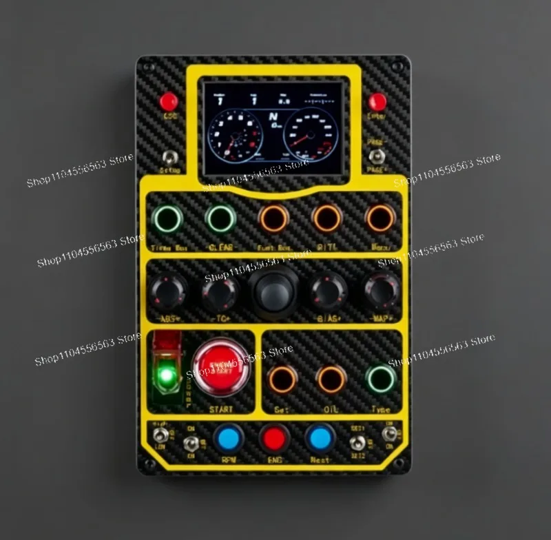 Racing Simulator Central Control Box: RGB Dazzle Color Instrument Panel for Logitech, Thrustmaster, Simagic, Fanatec
